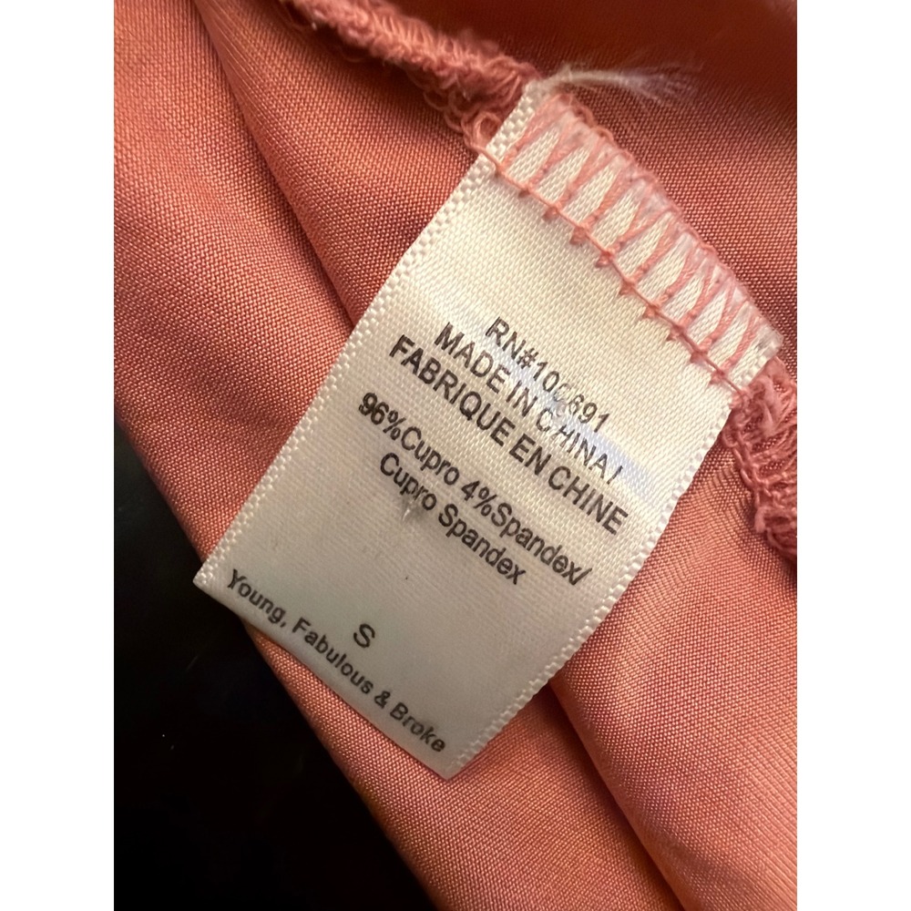Young Fabulous & Broke Maxi Dress Coral Pink Knot Front Sleeveless Scoop Neck S - Picture 6 of 7